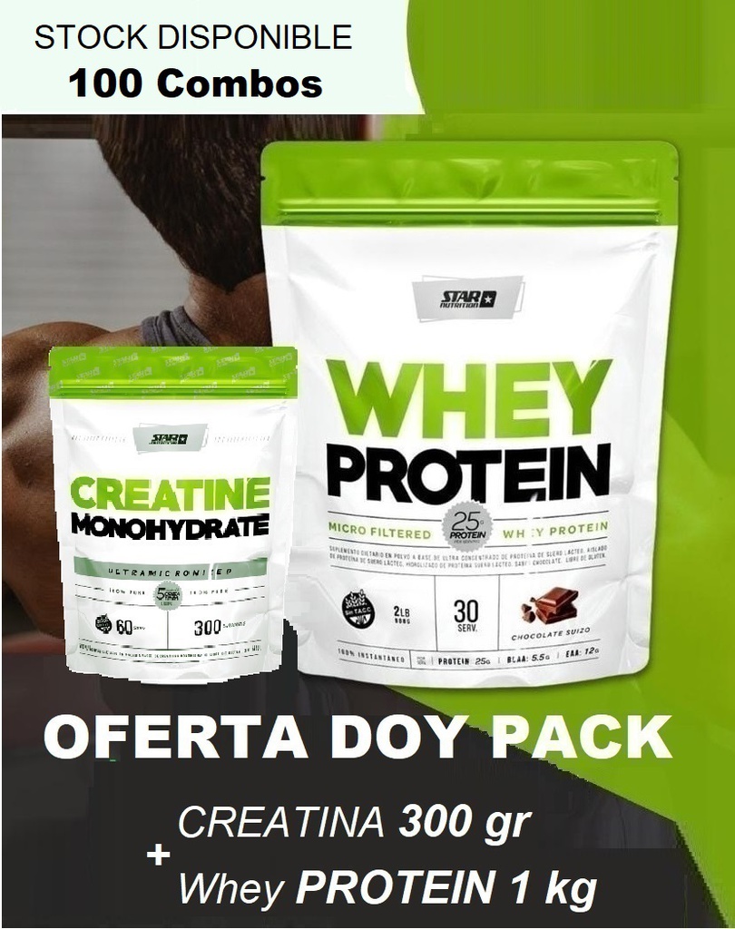 COMBO 1 - Creatina 300gr + Whey 2 lbs (Doy pack)