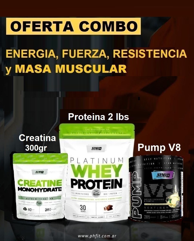 COMBO 2 - Proteina + Creatina + Pre-entreno STAR NUTRITION