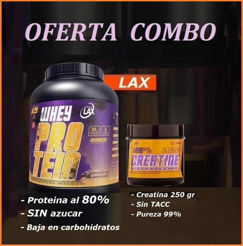 Combo LAX - Whey Protein 2 lbs + Creatina 250 gr