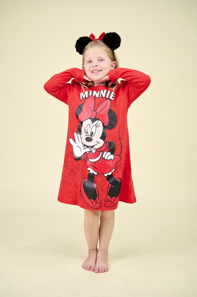 INV. CAMISON DE JERSEY ML CON ESTAMPA "MINNIE" Y VOLADOS