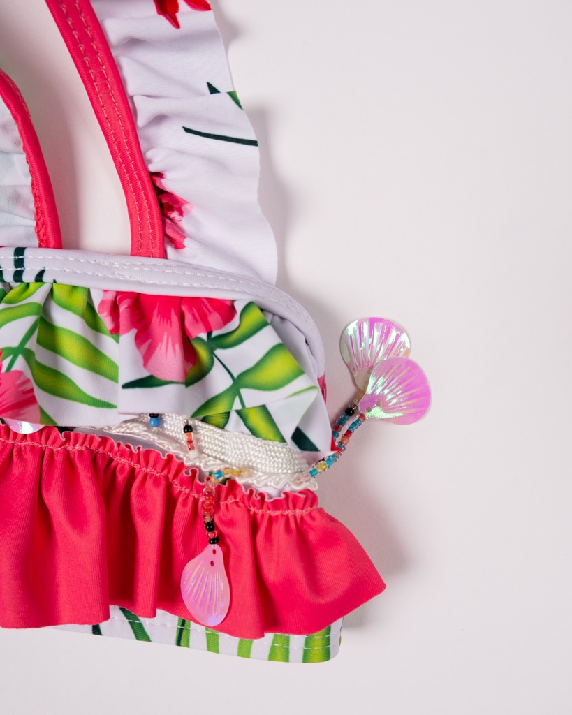 VER. BIKINI PREMIUM CON VOLADOS, MOSTACILLAS Y LENTEJUELAS "JUNGLE" - POSTO