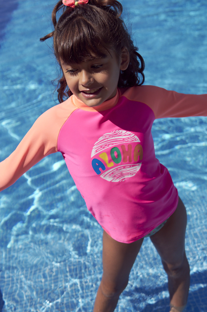 MALLA CAMISETA MANGA LARGA  ESTAMPA "ALOHA" UNISEX