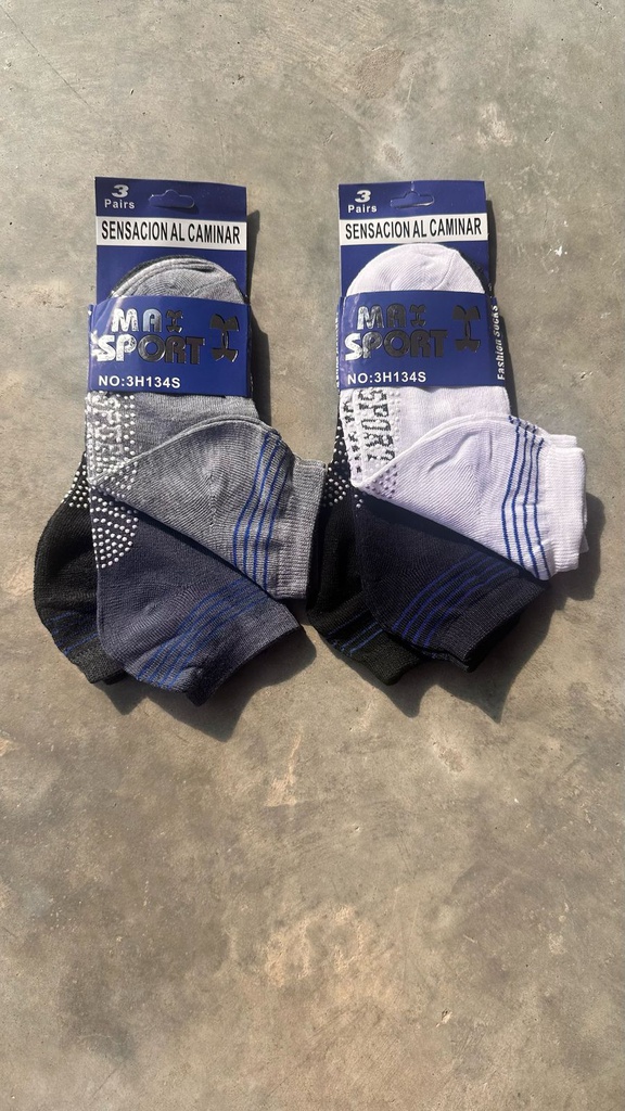 MEDIAS PROMOCION MAX SPORT - JINTELI - FASHION PACK X3 SOQUETE HOMBRE / INVISIBLE DAMA MERCURY