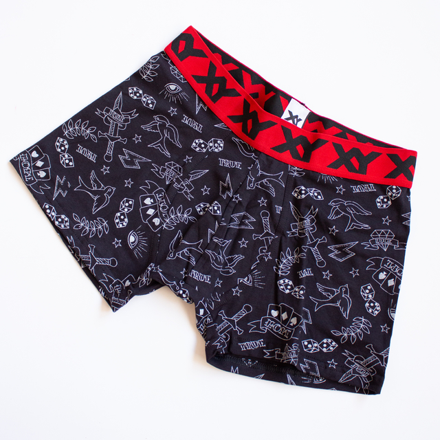 BOXER DE ALGODÓN Y LYCRA ESTAMPADO "TATTOO"