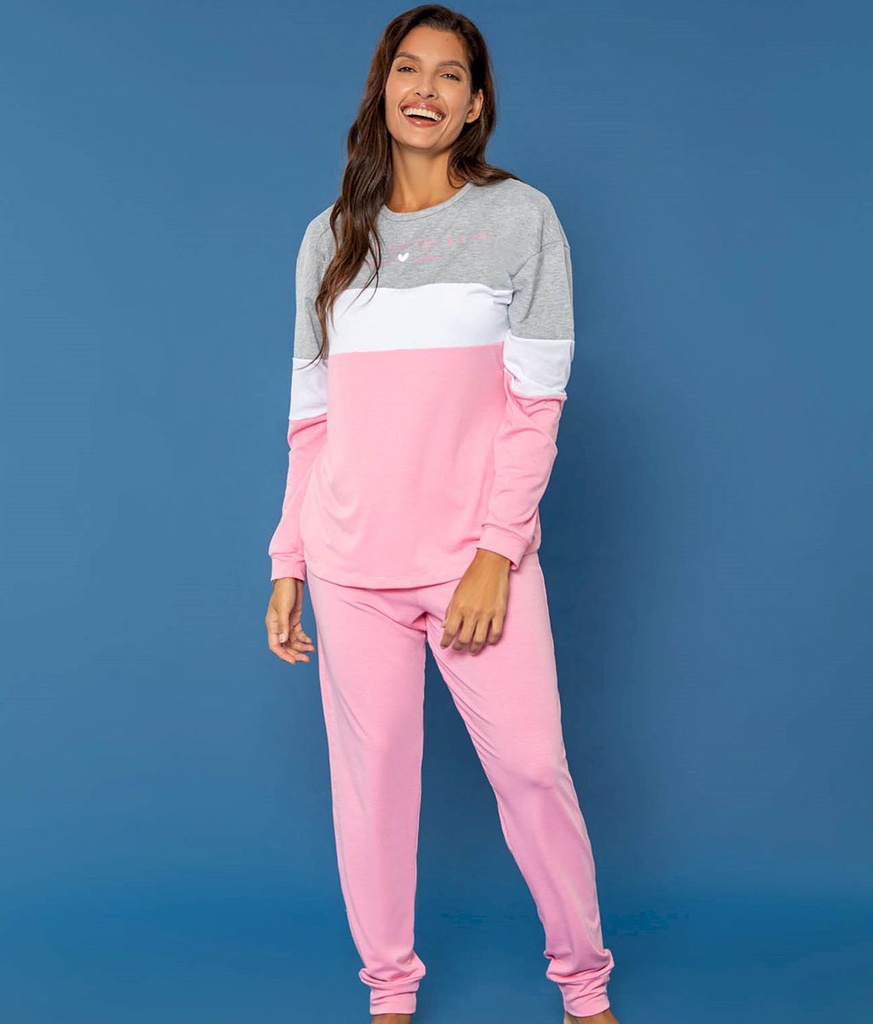 INV. PIJAMA MUJER LISO TRICOLOR