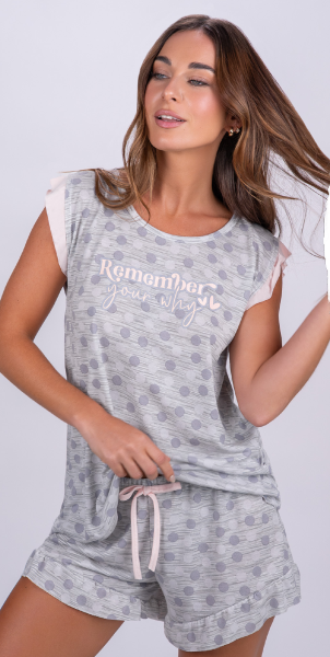 VER. PIJAMA REMERA Y SHORT ESTAMPADO