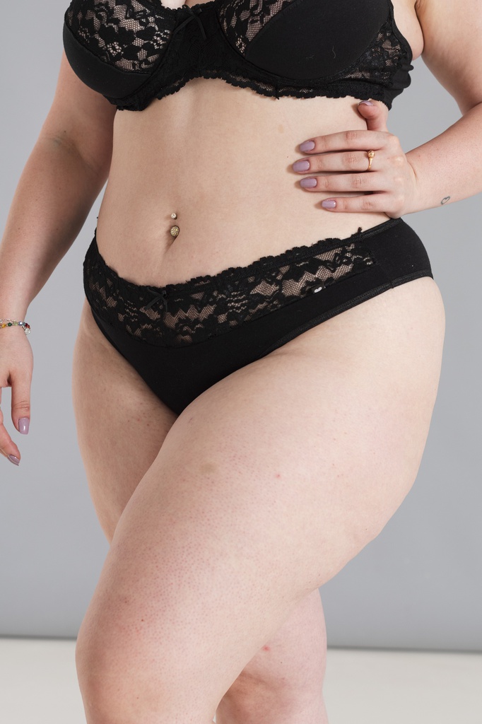 COLALES DE ALGODÓN Y LYCRA CON CINTURA DE PUNTILLLA