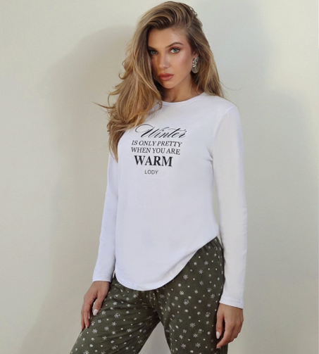 INV. PIJAMA DE DAMA ESTAMPADO DE JERSEY "COPOS"