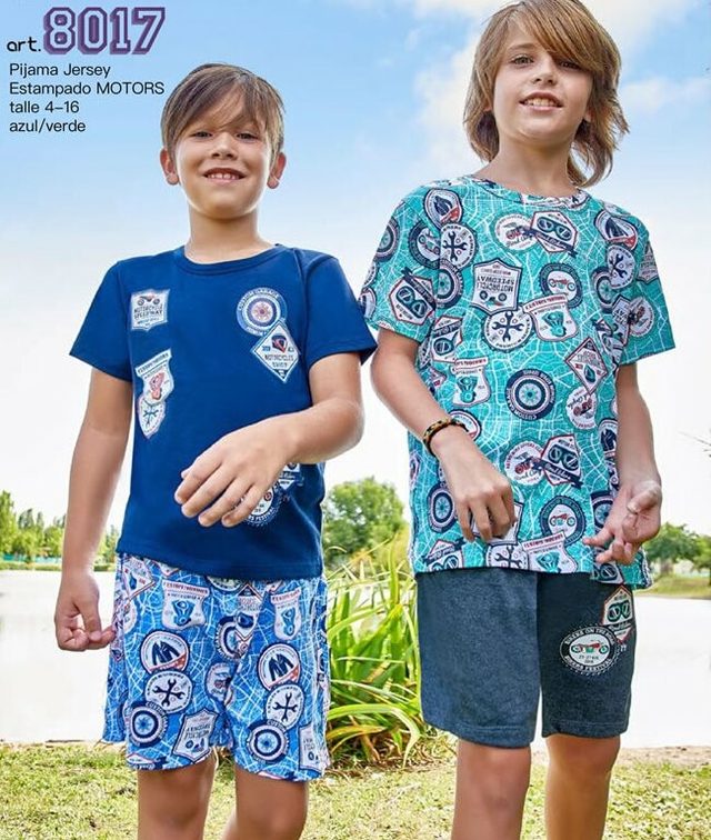 VER. PIJAMA JERSEY ESTAMPADO "MOTORS"  VERANO