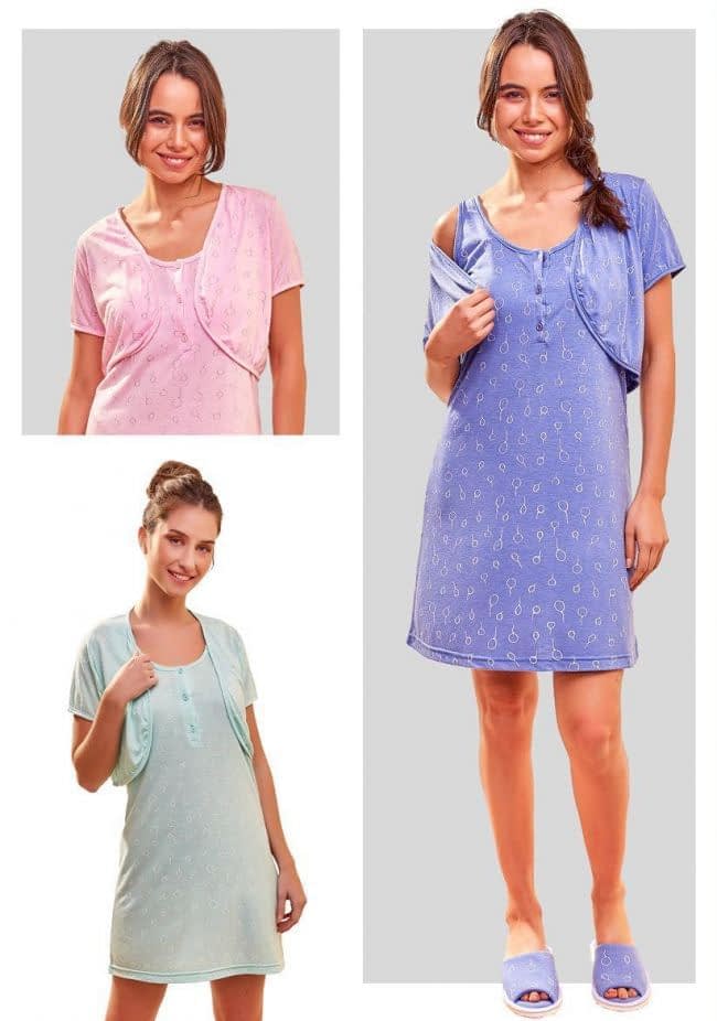 LIQUIDACION ! - INV. CAMISON MATERNAL CON MAÑANITA