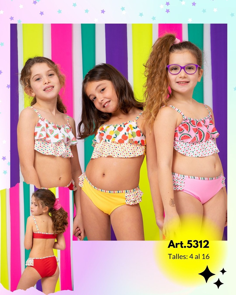 MALLA BIKINI NENA ESTAMPADO SANDIAS-MANZANAS