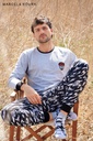  INV. PIJAMA CONJUNTO MANGA LARGA DE ALGODON COMBINADO CON PANTALON ESTAMPADO "RIDER"