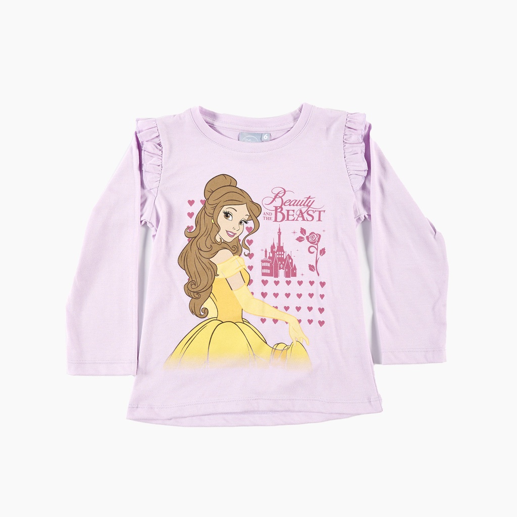  INV. REMERA DE JERSEY ML ESTAMAPADA "PRINCESAS" CON VOLADOS