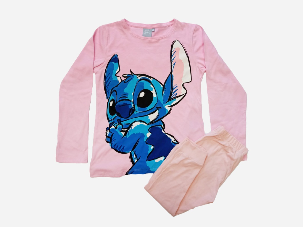  INV. PIJAMA DE JERSEY ML CON ESTAMPA "STITCH" Y PANTALON LISO