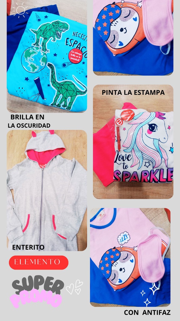  INV. PIJAMA NENA VARIOS MODELOS MANGAS LARGAS ALGODON