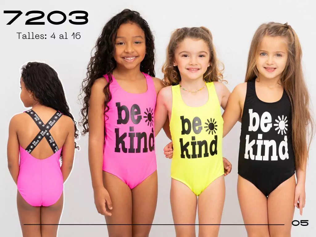 MALLA ENTERA NENA "BE KIND" CON ELASTICO ANCHO