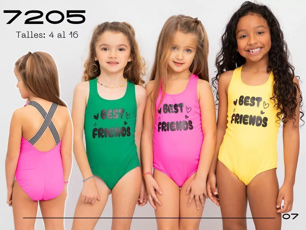 MALLA ENTERA NENA "BEST FRIENDS" CON ELASTICO ANCHO