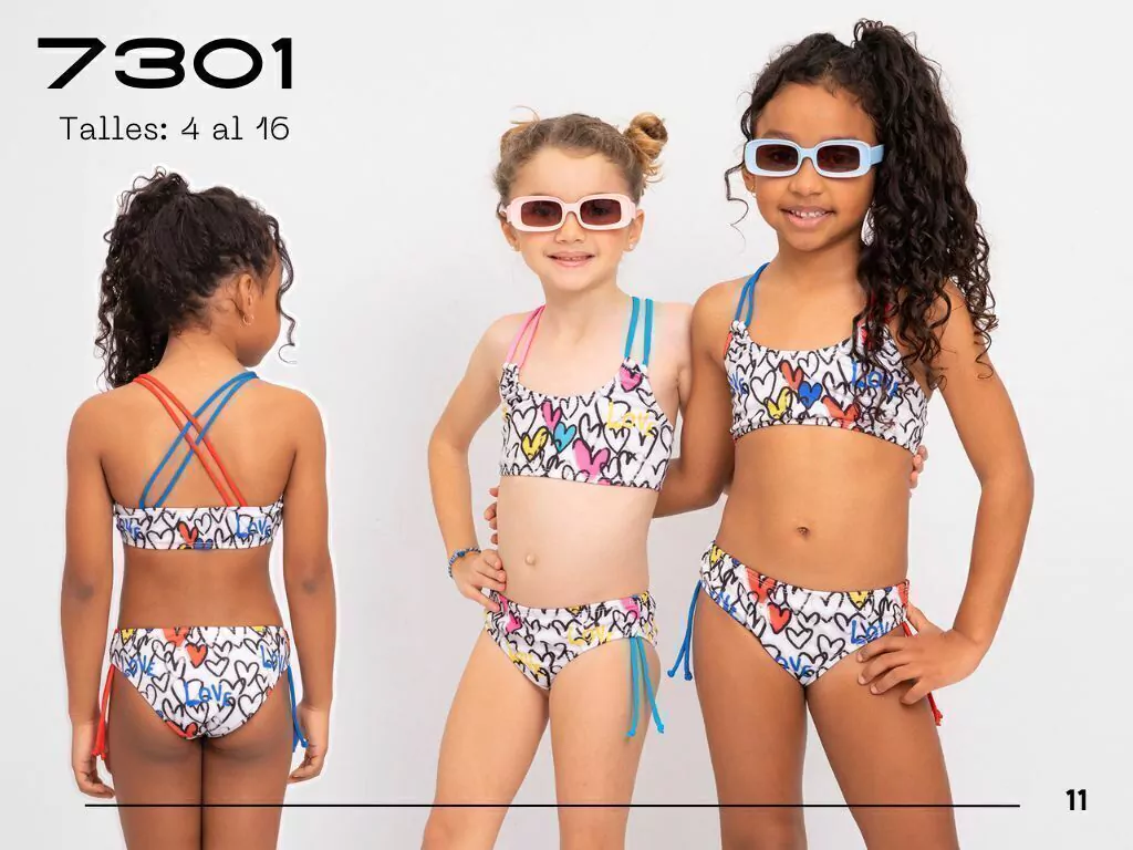 MALLA BIKINI NENA ESTAMPADO "CORAZONES"