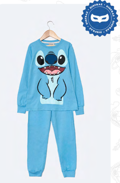  INV. PIJAMA DISFRAZ DE ALGODÓN ESTAMPADO "STITCH"