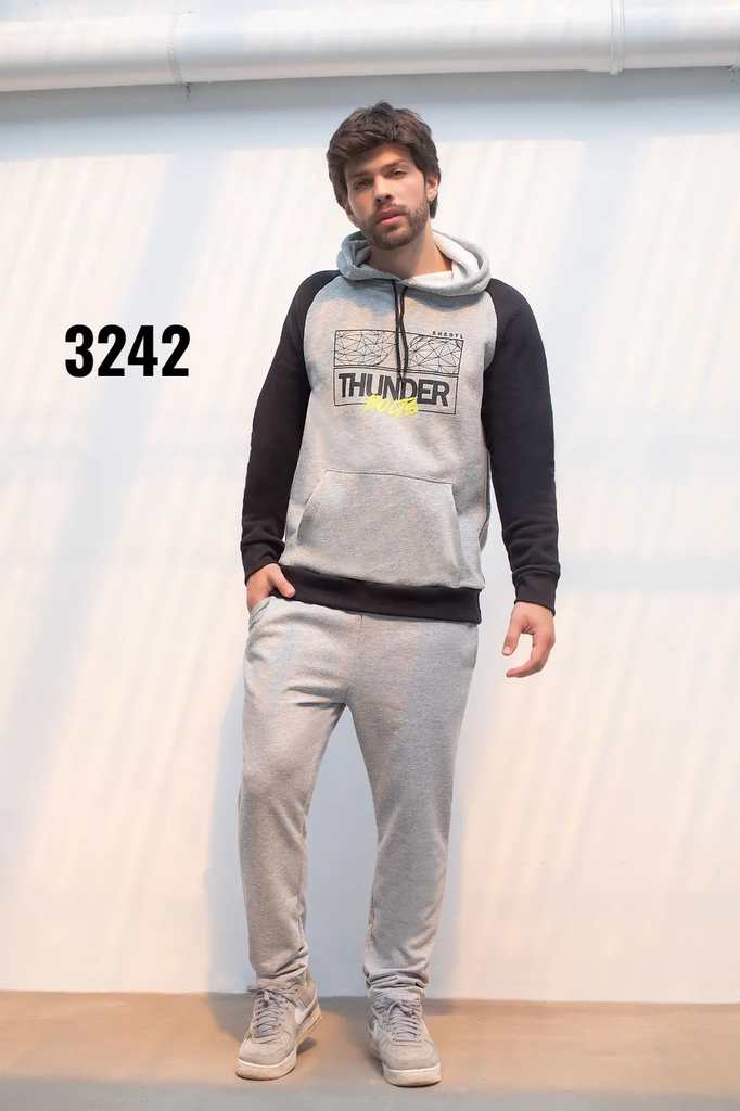 INV. -15%OFF - BUZO DE HOMBRE CON FRISA COMBINADO CON ESTAMPA