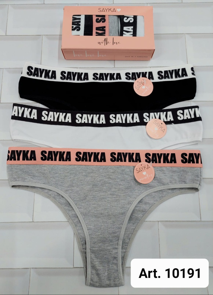 PACK X 3  VEDETINA ALG/LYCRA DEPORTIVO C/ELASTICO PERSONALIZADO