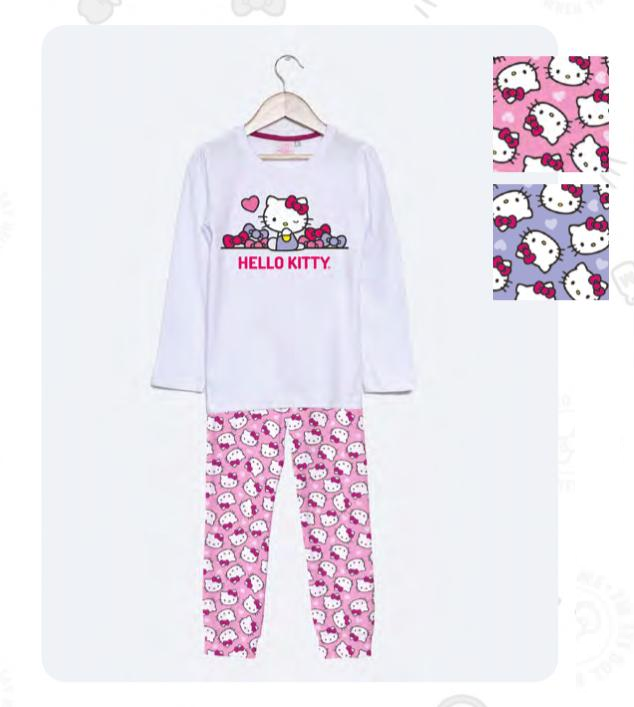  INV. PIJAMA DE ALGODÓN Y MODAL ESTAMPADO "KITTY"