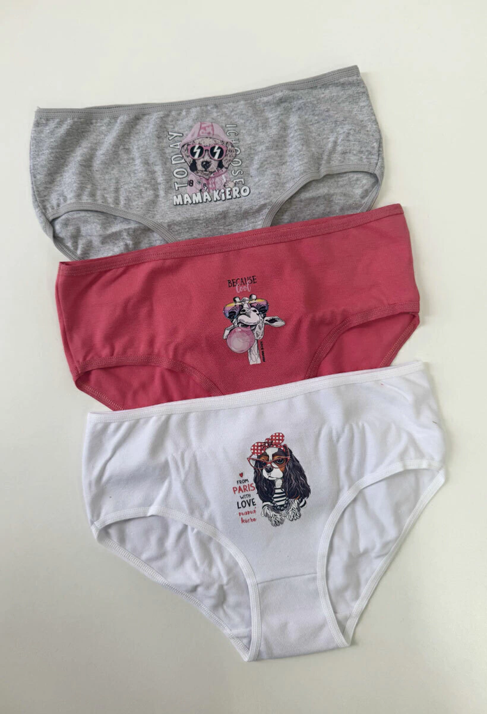 PACK X3 BOMBACHA NENA ALGODÓN Y LYCRA ESTAMPADA