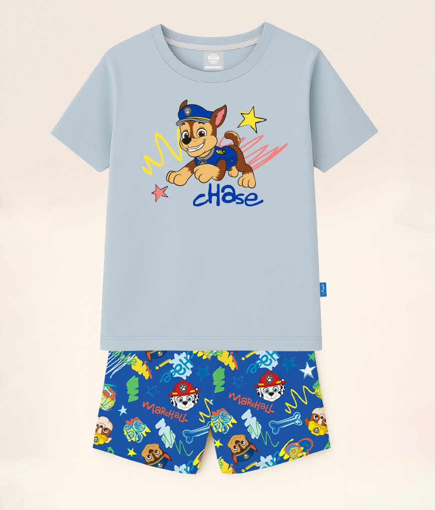 VER. PIJAMA REMERA DE ALGODÓN Y SHORT SUBLIMADO "PAW PATROL"