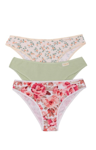 PACK X3 VEDETINA ESPECIAL DE ALGODÓN Y LYCRA  ESTAMPADA "VINTAGE"