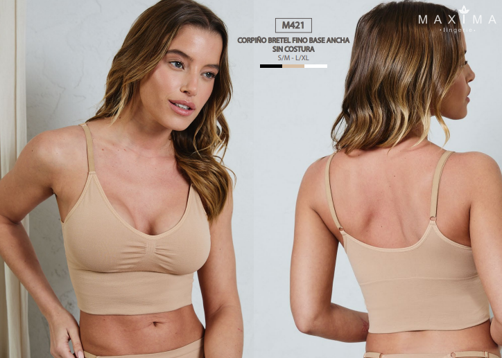 CORPIÑO BRETEL FINO BASE ANCHA SIN COSTURA