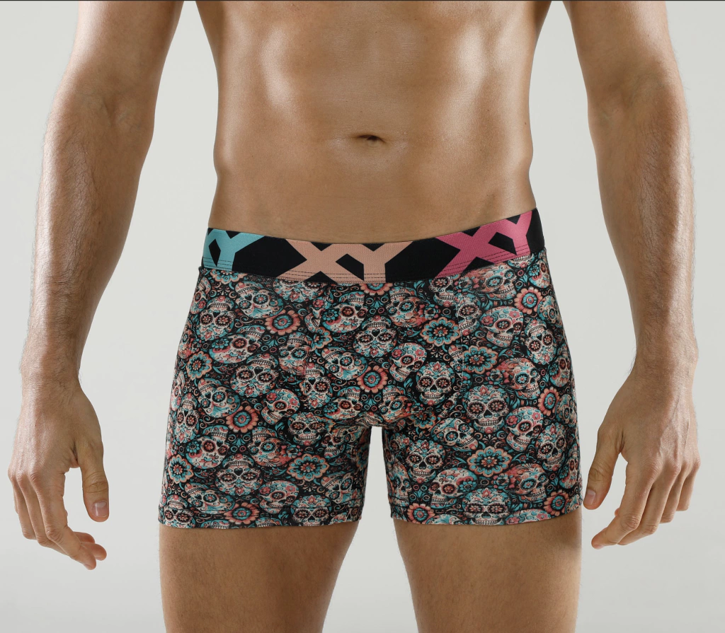 BOXER DE ALGODON Y LYCRA ESTAMPADO "SKULL"