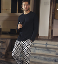 INV. PIJAMA DE HOMBRE CAMISETA LISA Y PANTALON ESTAMPADO