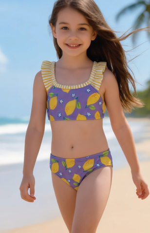 VER. MALLA BIKINI NENA CON VOLADOS EN BRETELES  Y CULOTTE "LIMONES"
