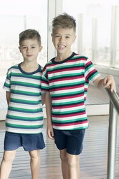 [PIA251] VER. NENE PIJAMA JERSEY RAYADO MANGA CORTA