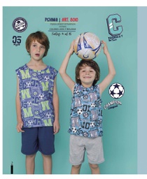 [MAR8010] VER. PIJAMA JERSEY ESTAMPADO "FUTBOL"  VERANO