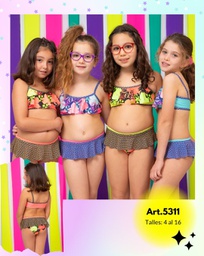 [VYO5311] MALLA BIKINI NENA ESTAMPADO FLORES Y LUNARES