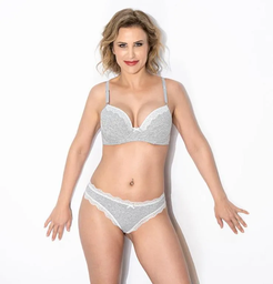 [NAT99 E] CONJUNTO TASA SOFT CON BASE DE ALGODON Y  LYCRA CON PUNTILLA Y COLALES