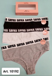 [SAY10192] PACK X 3  CULOTTE CLASICO ALG/LYCRA DEPORTIVO C/ELASTICO PERSONALIZADO