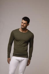 [XY4087] INV. CAMISETA BASICA MANGA LARGA CUELLO REDONDO, DE ALGODON CON LYCRA LISO. CORTE ANATOMICO