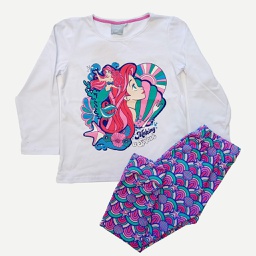 [DIS82294]  INV. PIJAMA ML DE JERSEY ESTAMPADO "PRINCESAS SIRENITA ARIEL"