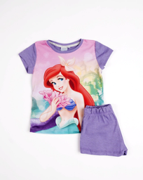 [DIS82700] VER. PIJAMA DE ALGODON MANGA CORTA REMERA SUBLIMADA "LA SIRENITA" Y SHORT LISO