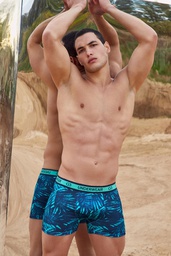 [G33237] BOXER HOMBRE ALG. &amp; LYCRA ESTAMPADO "PALMA"