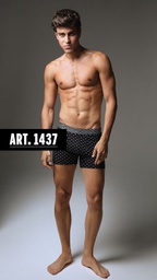 [XY1437] BOXER DE HOMBRE FONDO NEGRO CON CIRCULITOS ESTAMPADO ALG. 