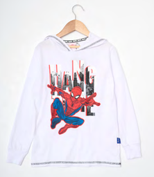 [DIS81014]  INV. REMERA DE ALGODÓN CON CAPUCHA "SPIDERMAN"