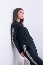 [TRE5503]  INV. BUZO Y PANTALON RUSTICO CON RECORTE EN ANIMAL PRINT