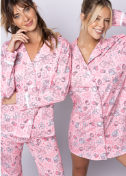 [SP11744] INV. PIJAMA DAMA ABOTONADO DE ALGODON ESTAMPADO