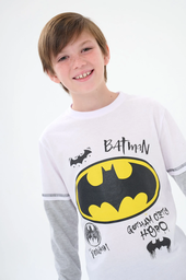 [DIS87005]  INV. REMERA DE ALGODÓN CON BAJO MANGA "BATMAN"