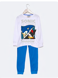 [DIS85531]  INV. PIJAMA DE ALGODÓN ESTAMPADO Y PANTALON LISO "SONIC"