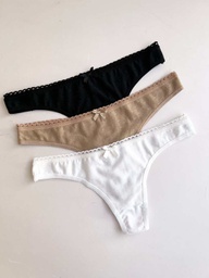 [KIE2731] PACK X3 COLALES DE ALGODÓN Y LYCRA PLUMETI