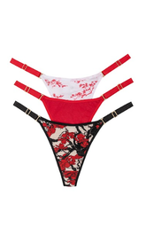 [FRA5009] PACK X3 TANGA REGULABLE CAVADA DE ALGODÓN Y LYCRA ESTAMPADA